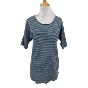 Isabel Marant Etoile Shirt Womens M Medium Cornflower Black Faxon Linen Tee